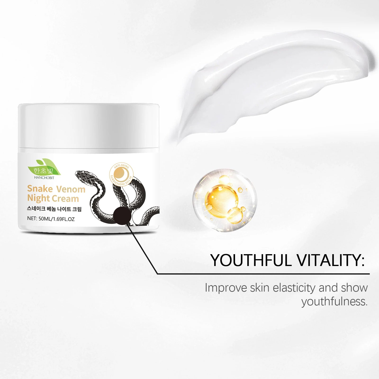 Snake Venom Night Cream: Daily Facial Care for Deep Nourishment, Refining Skin Texture, and Delivering a Smooth Complexion