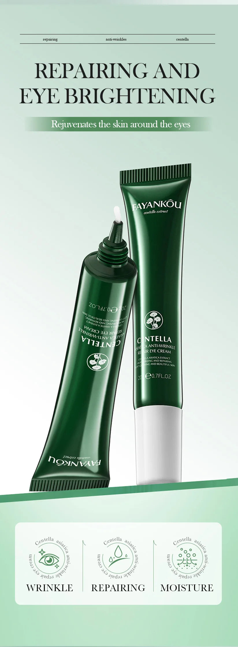 Centella Asiatica Eye Cream Anti Dark Circles Under the Eyes Remove Eye Bags Moisturizing Eyes Skin Care Products