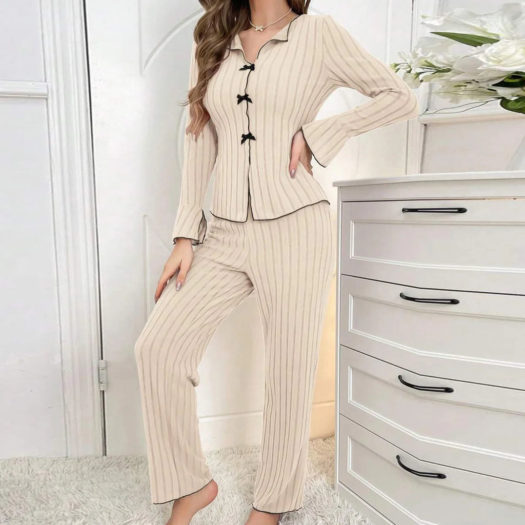 Pajama Set Pantsuit Women's Pajamas Summer Pajamas Long Sleeve Homewear & Casual Wear Women's Pajama Set Women's Loungewear