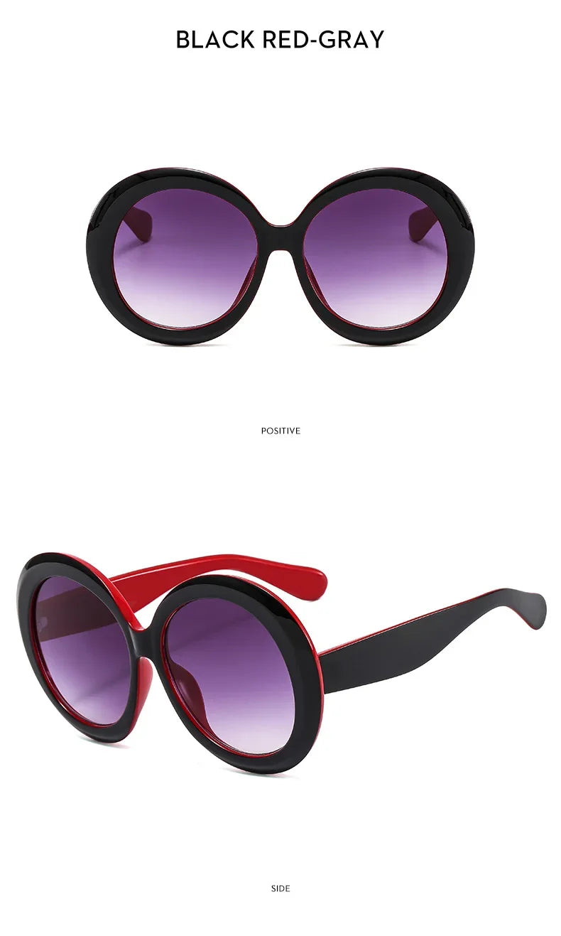 Oversized Round Sunglasses Women Men Luxury Brand Big Frame Sun Glasses Goggles Large Shades Unisex Riding Eyeglasses