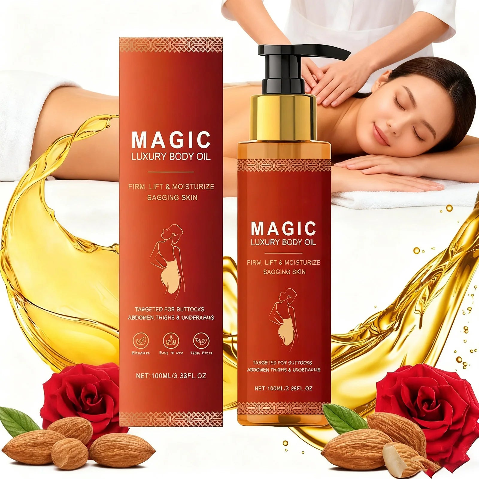 Premium Firming Magic Luxury Body Oil Moisturizing Skin Dry Rough Firming Chest Thighs Anti-Wrinkle Body Massage Care Lotion