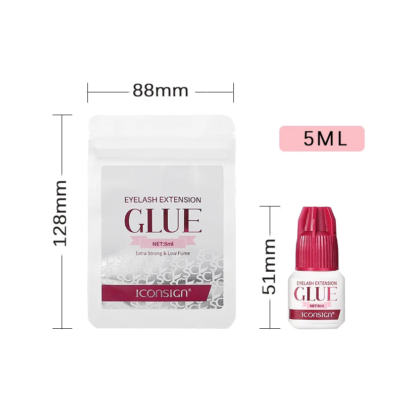 Lash Glue Low Smell 1-2 Seconds Quick Dry Glue For Eyelash Extension Long Lasting 40 to 60 Days Grafting Lashes Glue 5ml 10ml