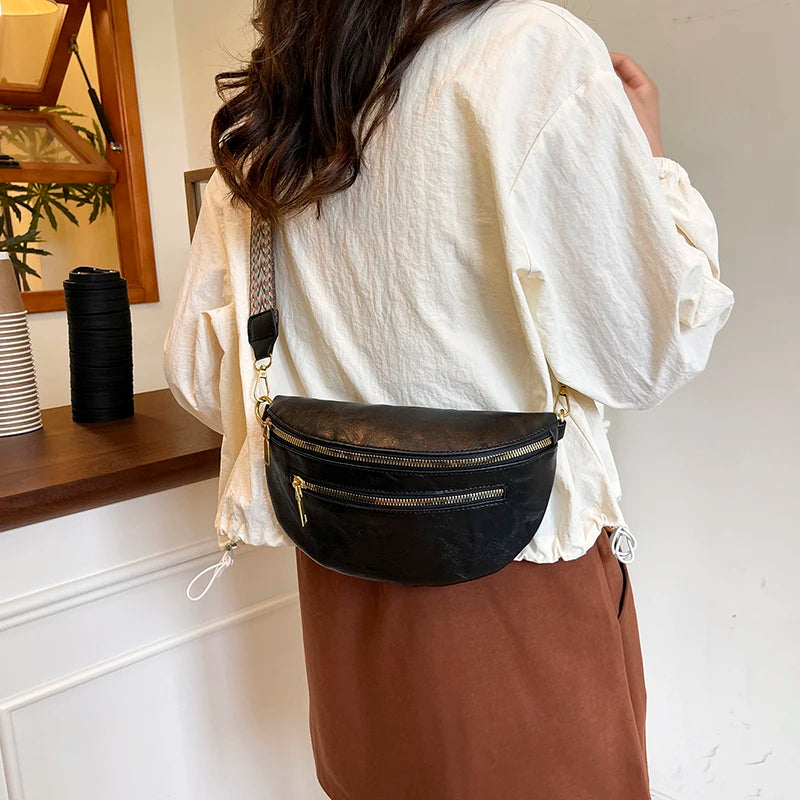 Fashion Simple Waist Bag Woman Chest Pack phone Purse Leather Fanny Pack Luxury Belt Bag 2026 New Ladies Shoulder Crossbody Bags