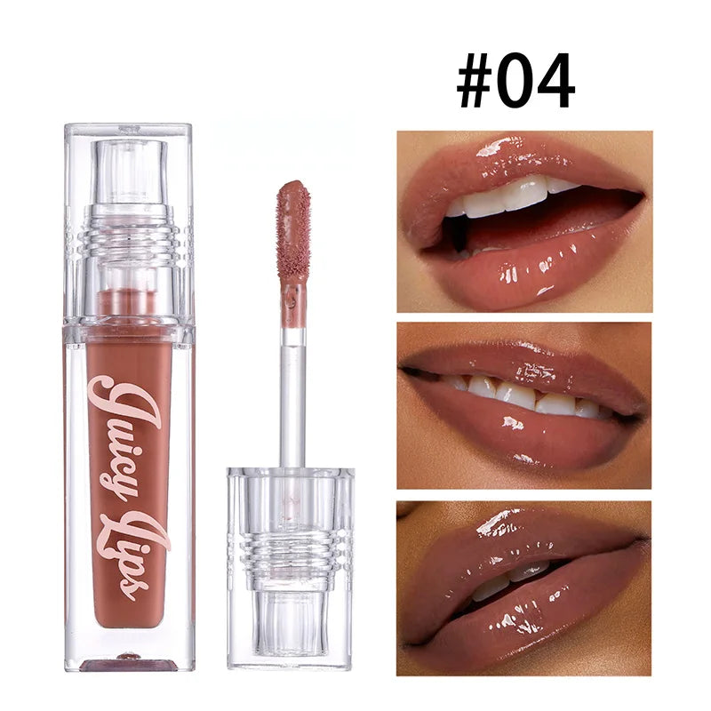 Clear Lip Gloss Makeup Hydrating Pearlescent Glitter Plumping Moisturizing Natural Pink Lip Glaze Reduce Lip Wrinkles Lips Care