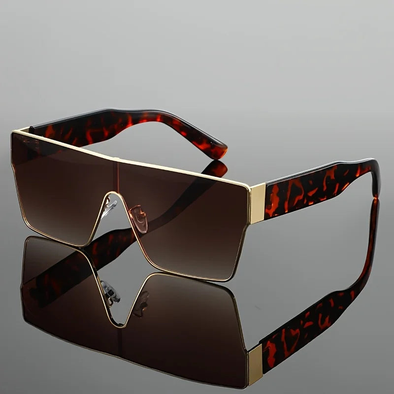 [Oversized Square Glasses] Men's & Women's Oversized Square Glasses - Large Metal Frame, -Tinted Lens,