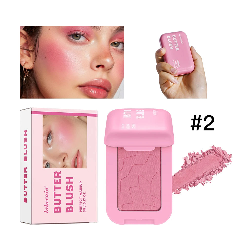Makeup Powder Blush Waterproof And Sweat-proof High Pigment Long Lasting Pink Cream Blush Cosmetics Palette Powder Korean Makeup