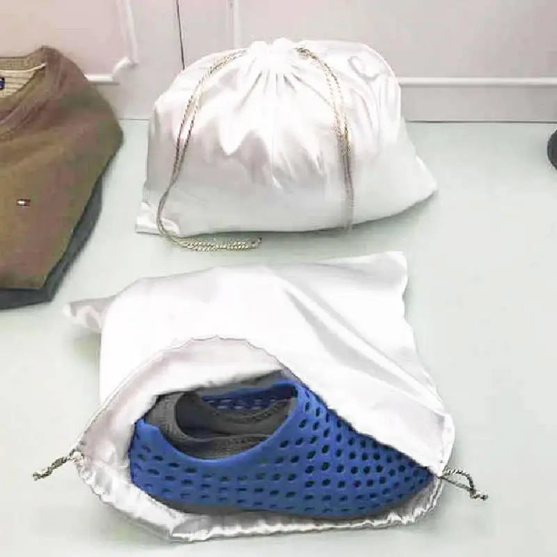 Large Silk Satin Drawstring Bag Hair Bag Wigs Makeup Jewelry Wedding Party Storage Dust Proof Packaging Bags Reusable Organizer