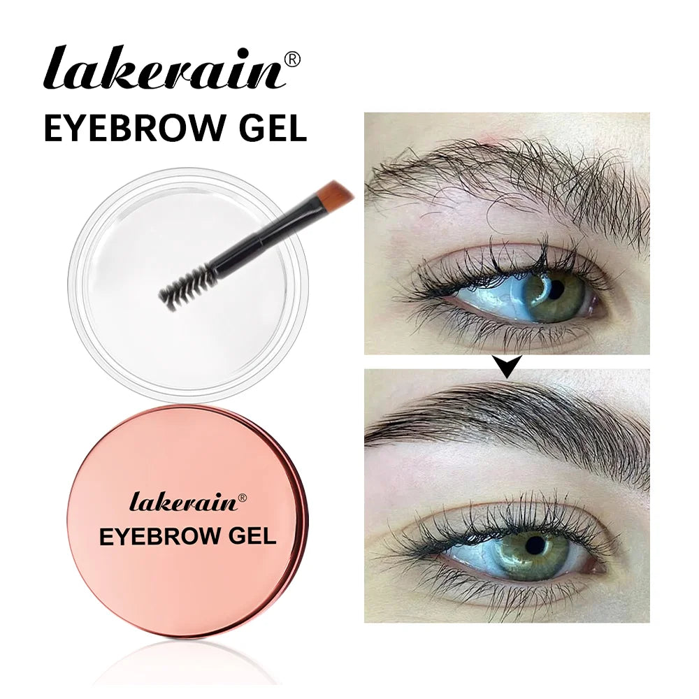 Lakerain Brow Pomade with Dual-Ended Brush Long-Lasting Waterproof Sweatproof Natural Smooth Eyebrow Brow Pencil Makeup