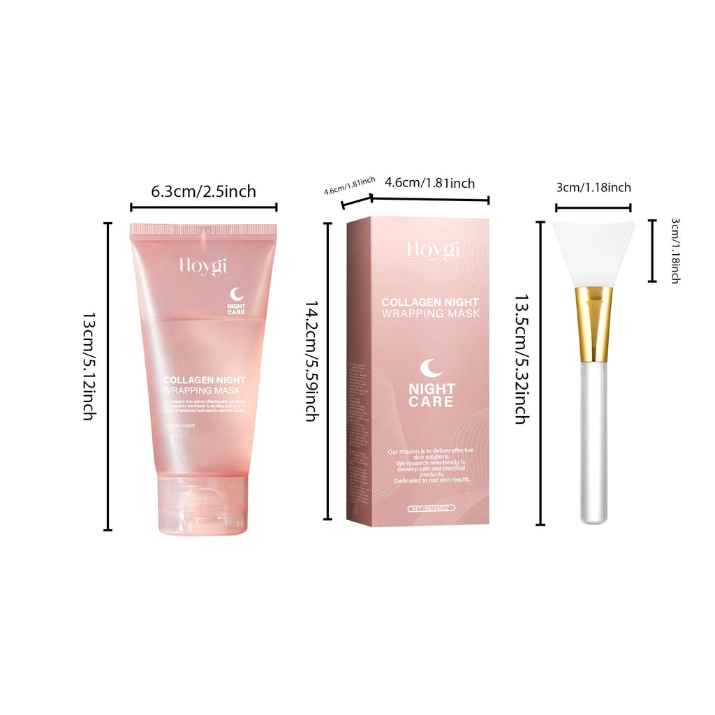Deep Collagen Mask Peel Off Mask Anti Wrinkle Lifting Face Skin Care Masks Bio Pack Night Wrapping Woman Overnight Skin Hydrates