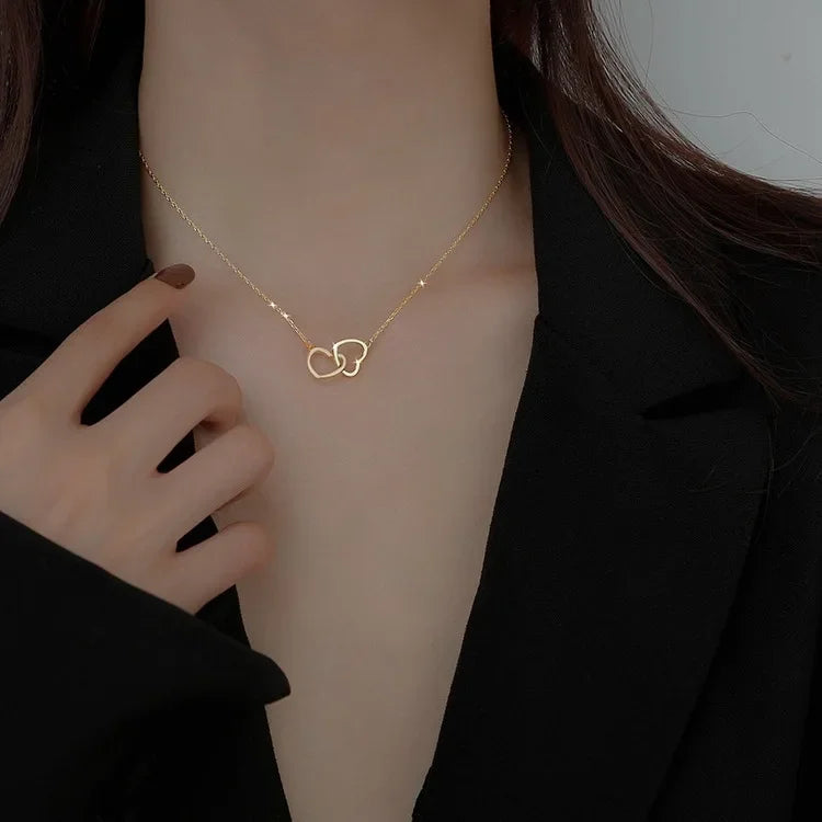 2pcs Couple Lock Key Heart Puzzle I Love You Pendant Couple Necklace Pendants Necklaces for Lovers Valentine's Day Jewelry Gifts