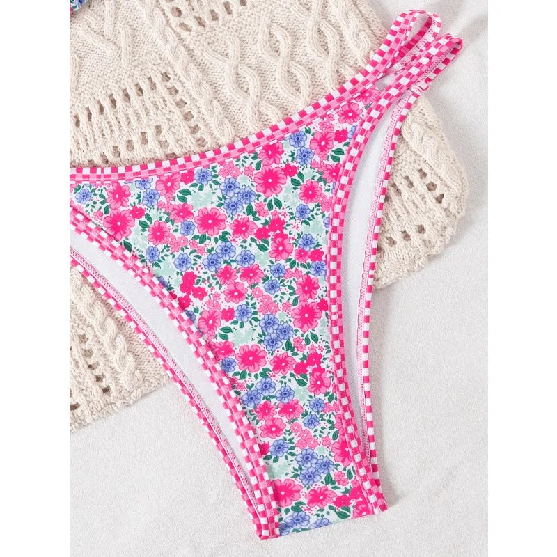 2026 Strappy String Bikinis Sexy Triangle Swimsuit Women Printed Swimwear Female Bathers Bathing Swimming Suit Beachwear Summer