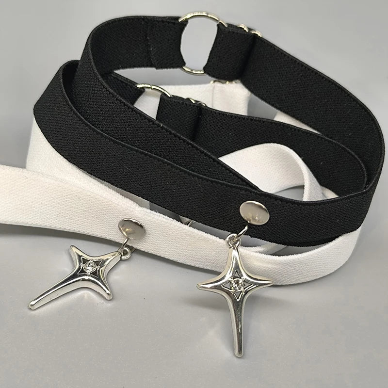 Gothic Punk Elastic Thigh Garter Star Pendant Leg Harness Straps Bandages Leg Wraps Sexy Garter Role Playing Leg Ring