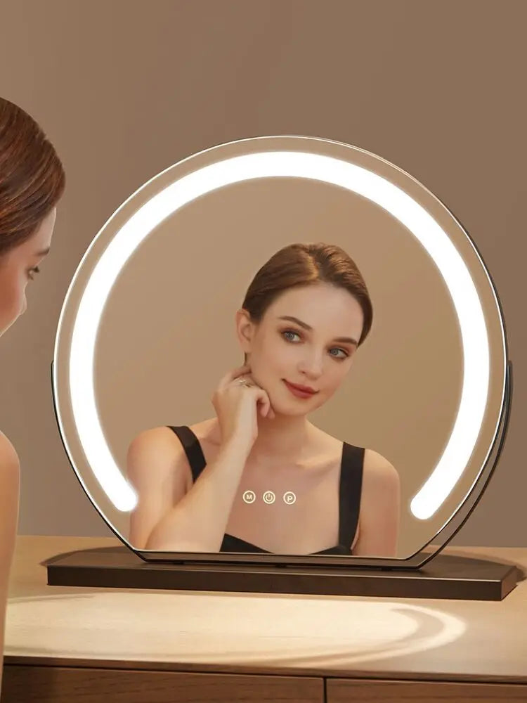 Vanity Makeup Mirror with Lights Detachable 15x Magnification 3 Color Lighting Modes Touch Screen Control 360°Rotation