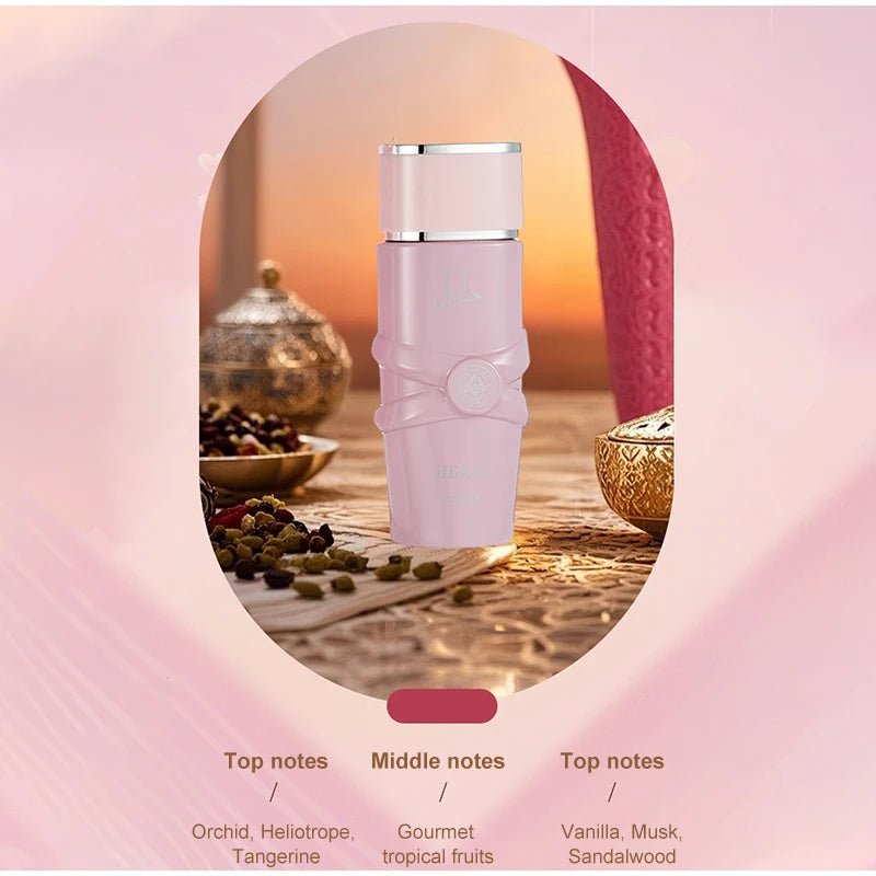 Arabic Unisex Perfume Latf Eau De Parfum Spray Flower Fruits Notes Women Fragrance Spicy Oriental Gourmand Scent Musk Body Mist