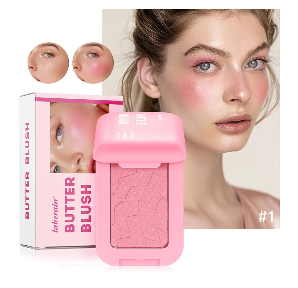 Makeup Powder Blush Waterproof And Sweat-proof High Pigment Long Lasting Pink Cream Blush Cosmetics Palette Powder Korean Makeup