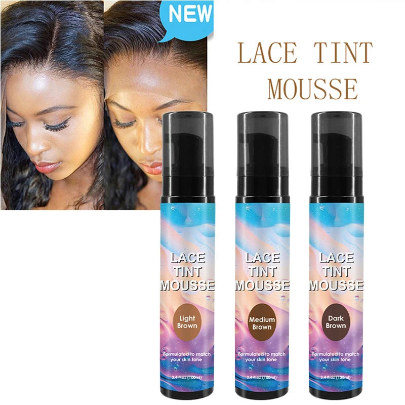 Lace Tint Spray For Wig Seamless Finish 100Ml Lace Tint Melting Mousse For Invisible Hairlines Long Lasting Wig Repair Tools