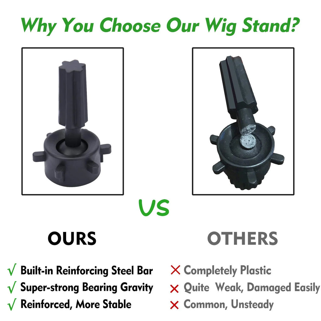 Wig Head Stand - Adjustable Mannequin Head Stand - Wig Stand Tripod for Cosmetology Hairdressing Training (Head Not Included)