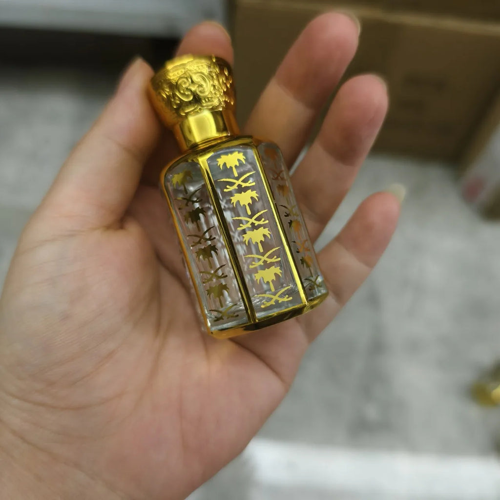20ML Perfume Bottle Essential Oil Roll On Bottle Luxury Electroplated Glass Container Essential Oil Roll On Glass Bottle