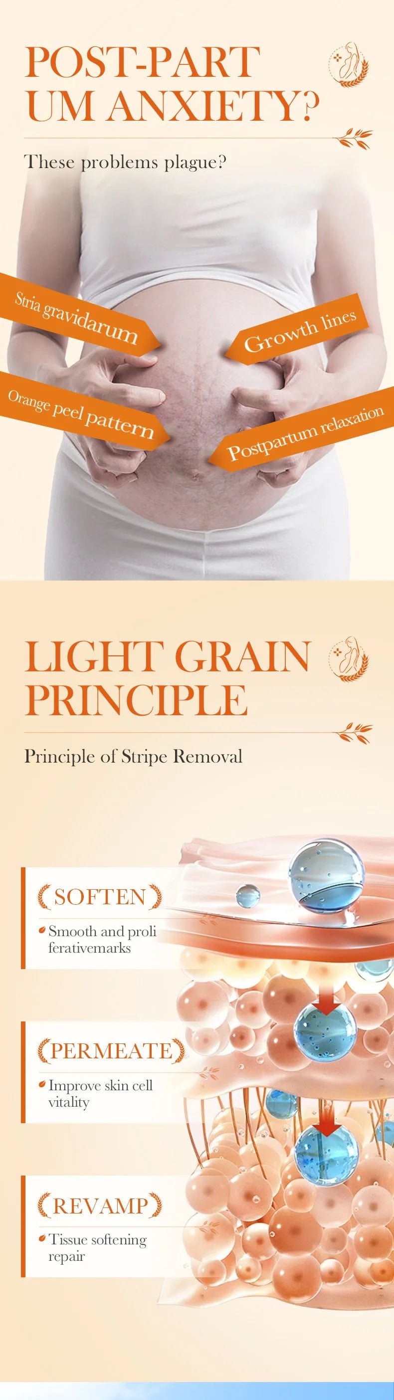Removes Stretch Mark Cream To Remove Postpartum Obesity Pregnant Women Repair Anti-Aging Winkles Firming Body Cream Skin Care