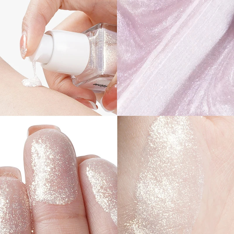 Shimmer Body Oil/Lotion,Glitter Fairy Highlight Powder Bride Wedding Highlight Powder To Create Sparkle Makeup,for Gift/Party.