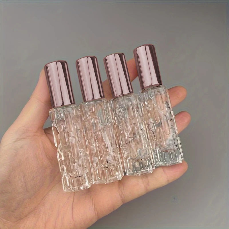 4pcs 10ml Mini Perfume Spray Bottles Portable Travel Liquid Perfume Containe Atomizer Deliver Travel Refillable Bottles
