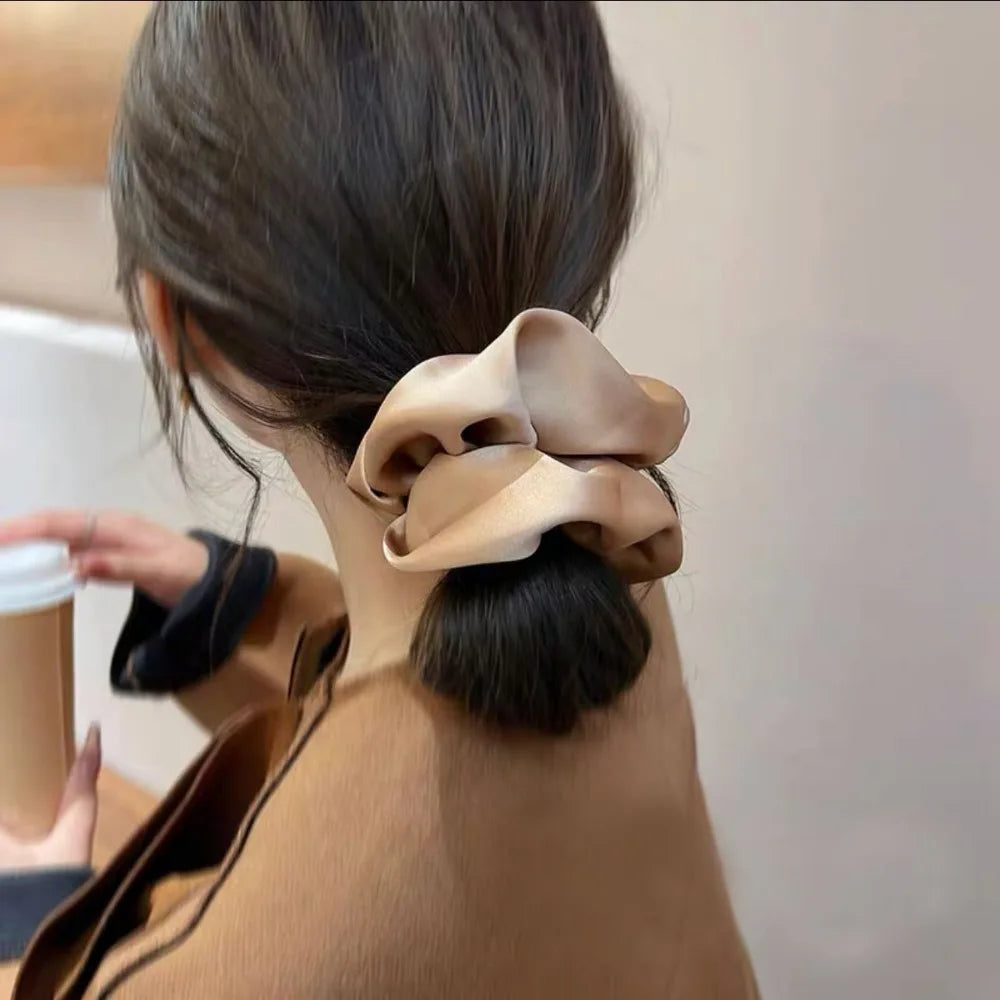 3pcs Luxury Satin Scrunchies Neutral Soft Silk Like Hair Ties Perfect for Elegant Daily Styles Minimalist Looks Chic Accessories
