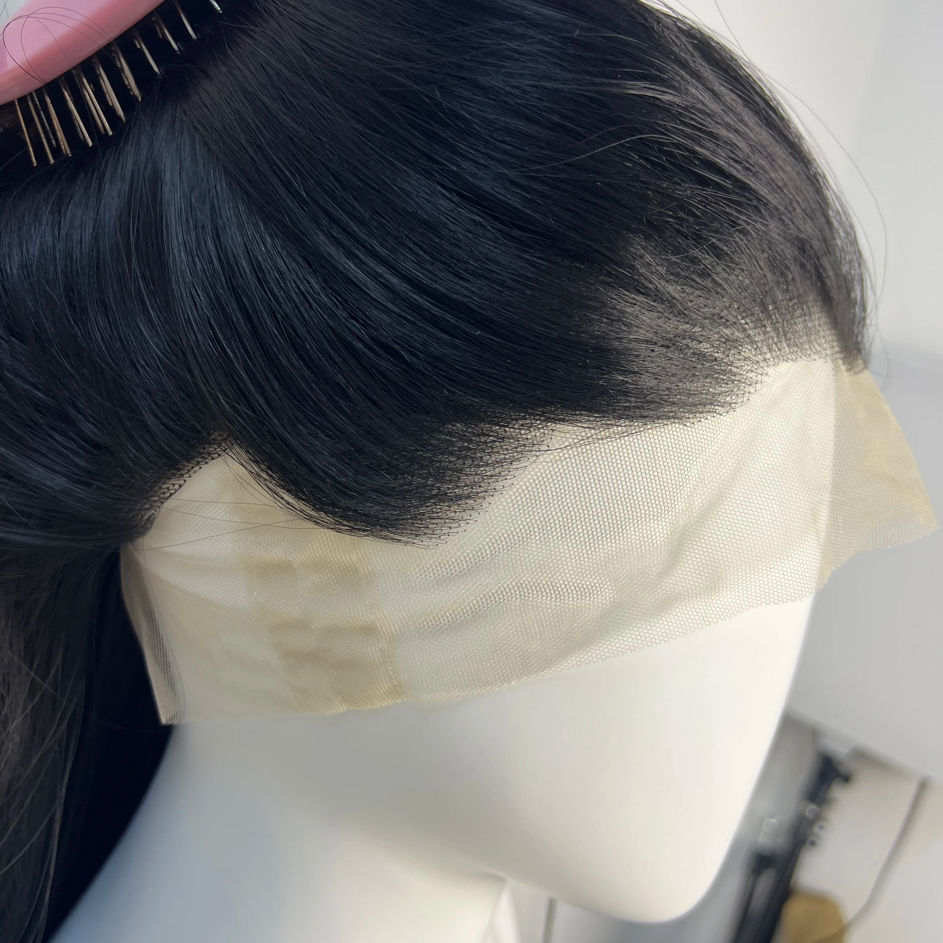 360 Lace Black Wig for Women 26inch Long Straight Hair Wigs High Quality 1B Black Synthetic Lace Wigs For Cosplay Daily Use