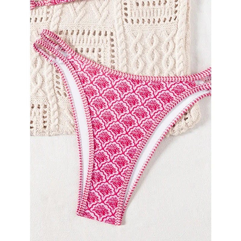 2026 Strappy String Bikinis Sexy Triangle Swimsuit Women Printed Swimwear Female Bathers Bathing Swimming Suit Beachwear Summer