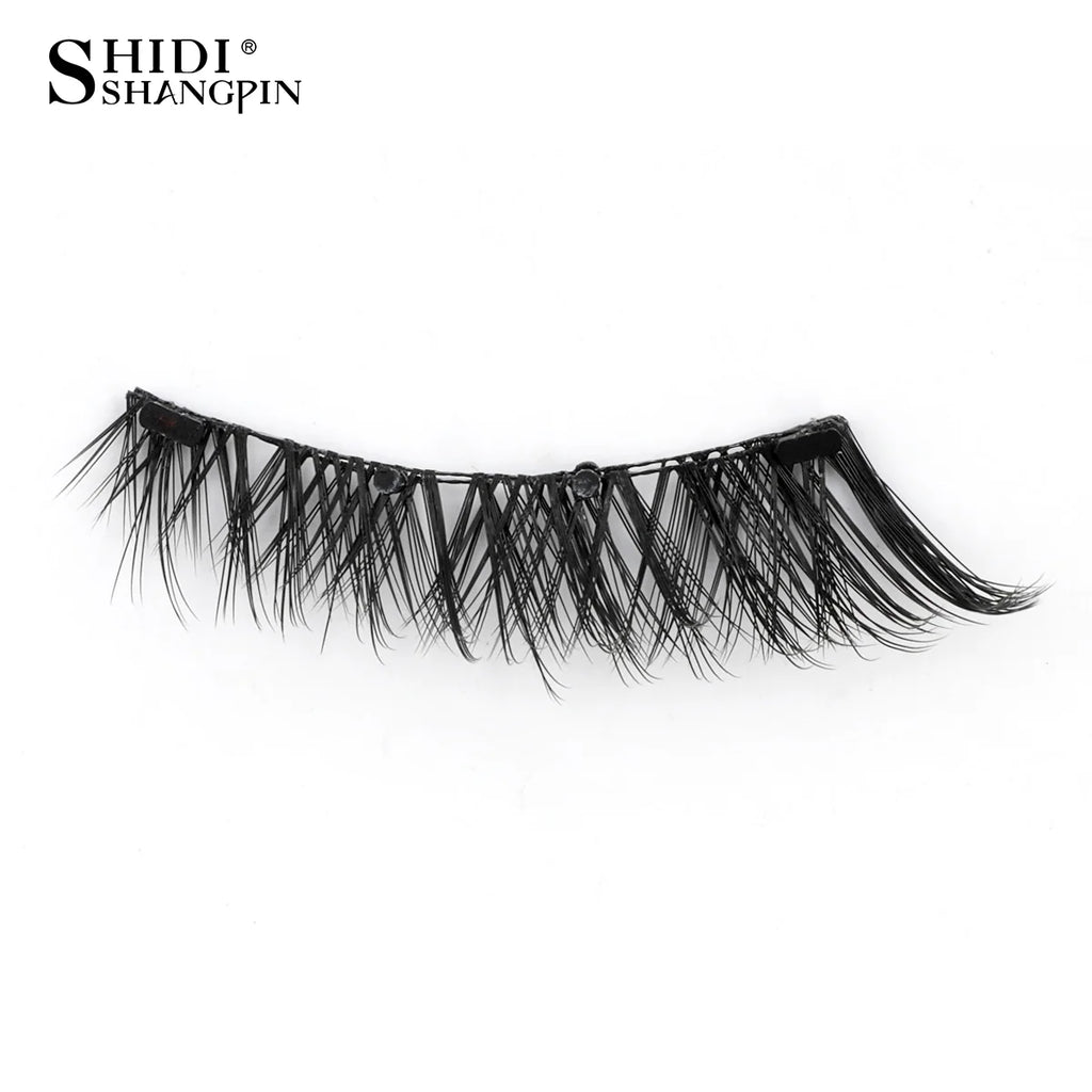 1 Pair Magnetic Lashes For Eye With Winged Ends Soft Reusable Magnetic Eyelashes Natural Look 3D False Lashes Makeup With Tool