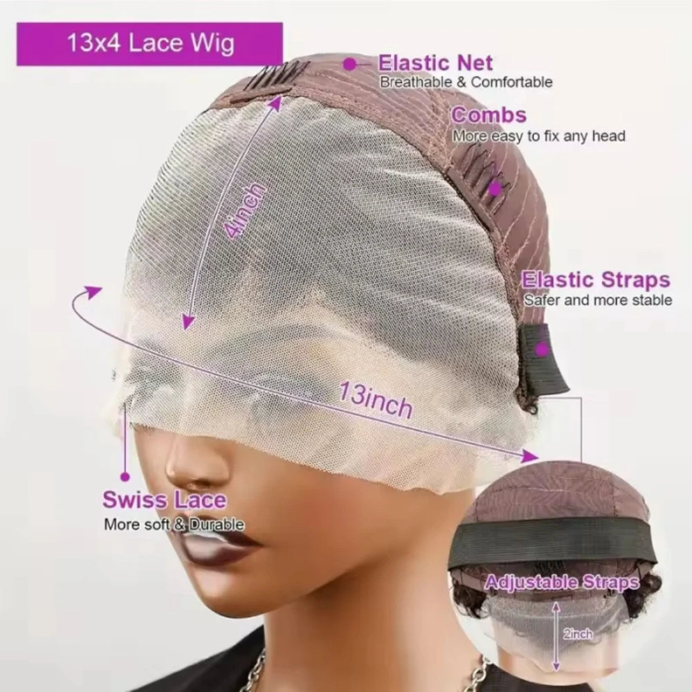 Transparent Lace Human Hair Wig For Women Straight Short Bob Wig 13x4 Lace Wig Pre pluck Brazilian Virgin Hair Wig Pixie Cut Wig