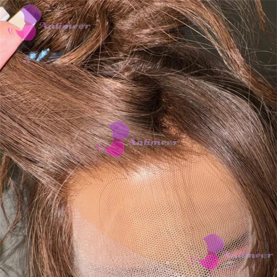 Glueless Full Lace Wigs Natural Wavy Dark Brown Human Hair HD Lace 13x6/360 Wigs With Natural Hairline 5x5 Silk Base Closure Wig