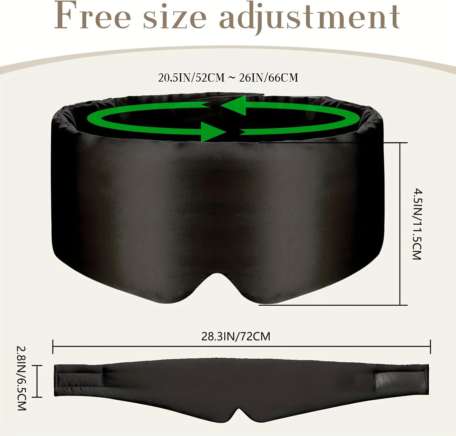 Silk Sleep Mask for Full Eye Coverage-Adjustable, Breathable & Skin-Friendly, Light-Blocking  for Restful Sleep, Sleep Eye Mask