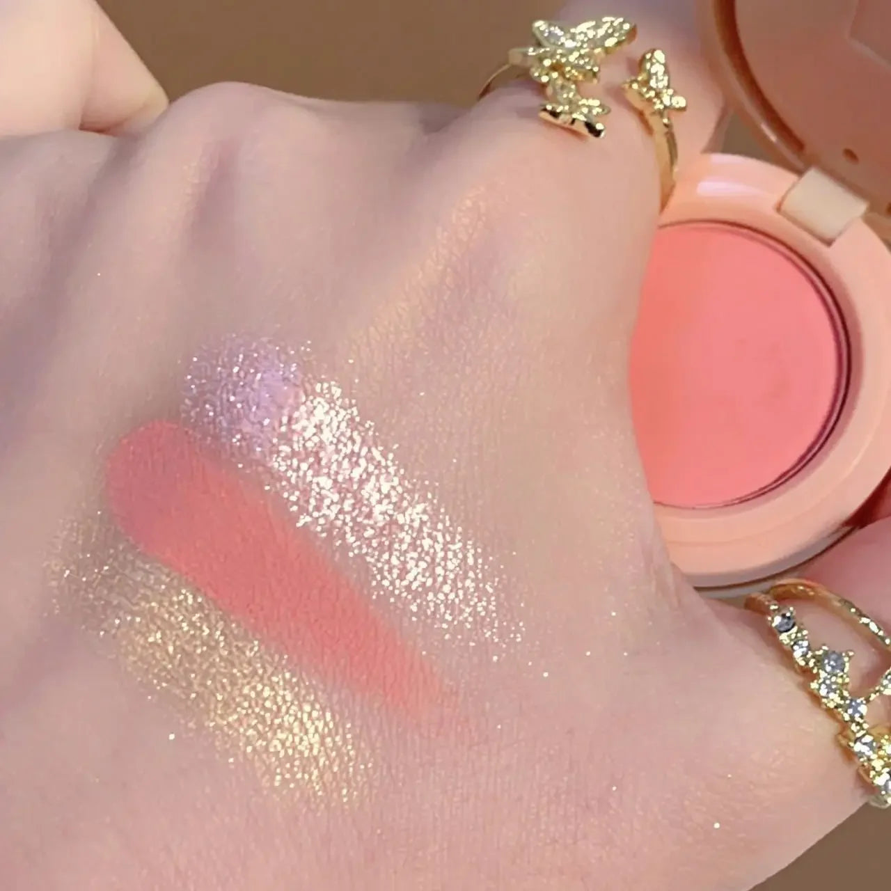 3in1 Blush Palette Pressed Highlighter Palette LongLasting Waterproof Matte Highlighter Shimmer  Blush Makeup