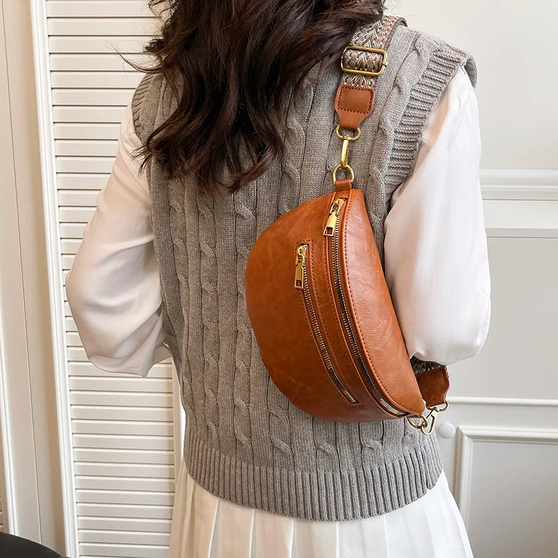 Fashion Simple Waist Bag Woman Chest Pack phone Purse Leather Fanny Pack Luxury Belt Bag 2026 New Ladies Shoulder Crossbody Bags