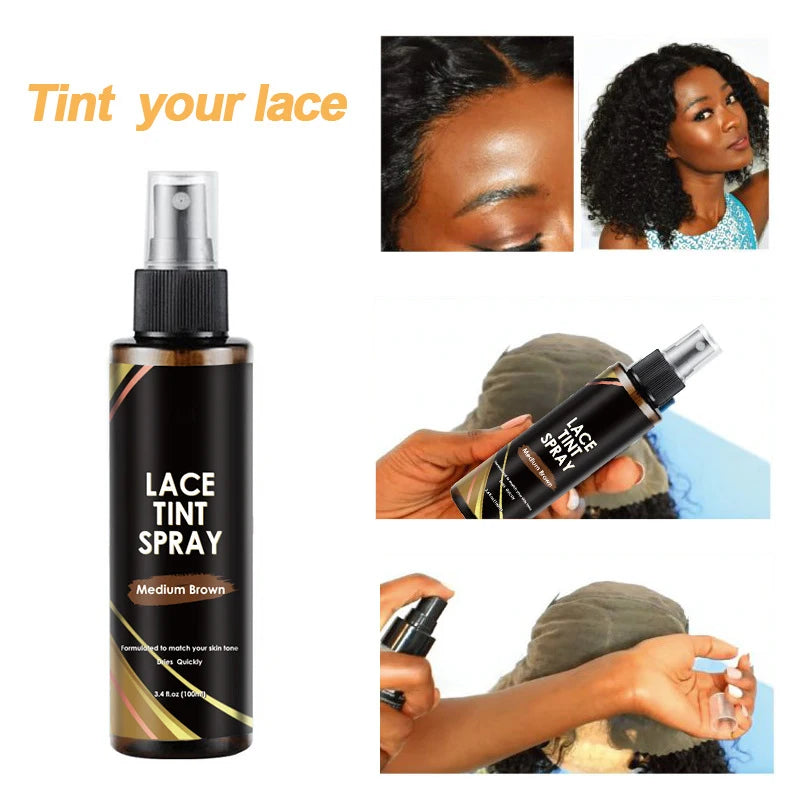 Lace Tint Spray For Wig Seamless Finish 100Ml Lace Tint Melting Mousse For Invisible Hairlines Long Lasting Wig Repair Tools