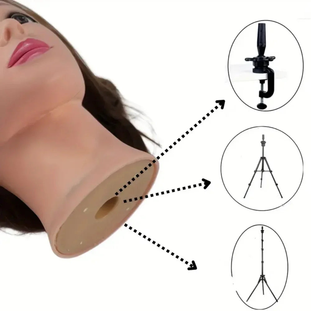 Wig Head Stand - Adjustable Mannequin Head Stand - Wig Stand Tripod for Cosmetology Hairdressing Training (Head Not Included)
