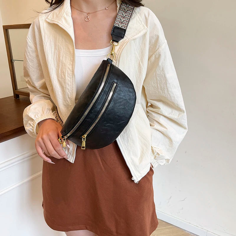 Fashion Simple Waist Bag Woman Chest Pack phone Purse Leather Fanny Pack Luxury Belt Bag 2026 New Ladies Shoulder Crossbody Bags