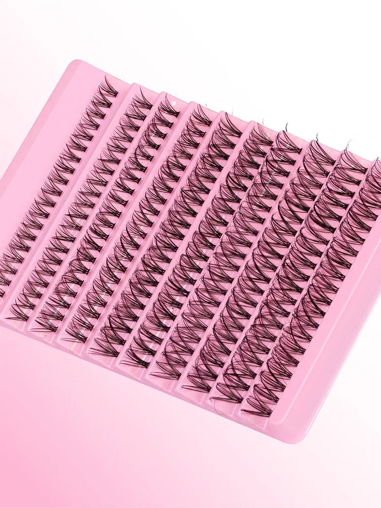 Lash Extension Kit DIY Lash Clusters Kit 8-16mm Individual Lashes Kit with Lash Bond and Seal Lash Tweezers for Self Use
