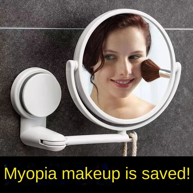HD Magnified Makeup Shaving Vanity Mirror Bathroom Wall Mounted 360 Degree Rotating Mirror  Mirror Wall  Mirrors