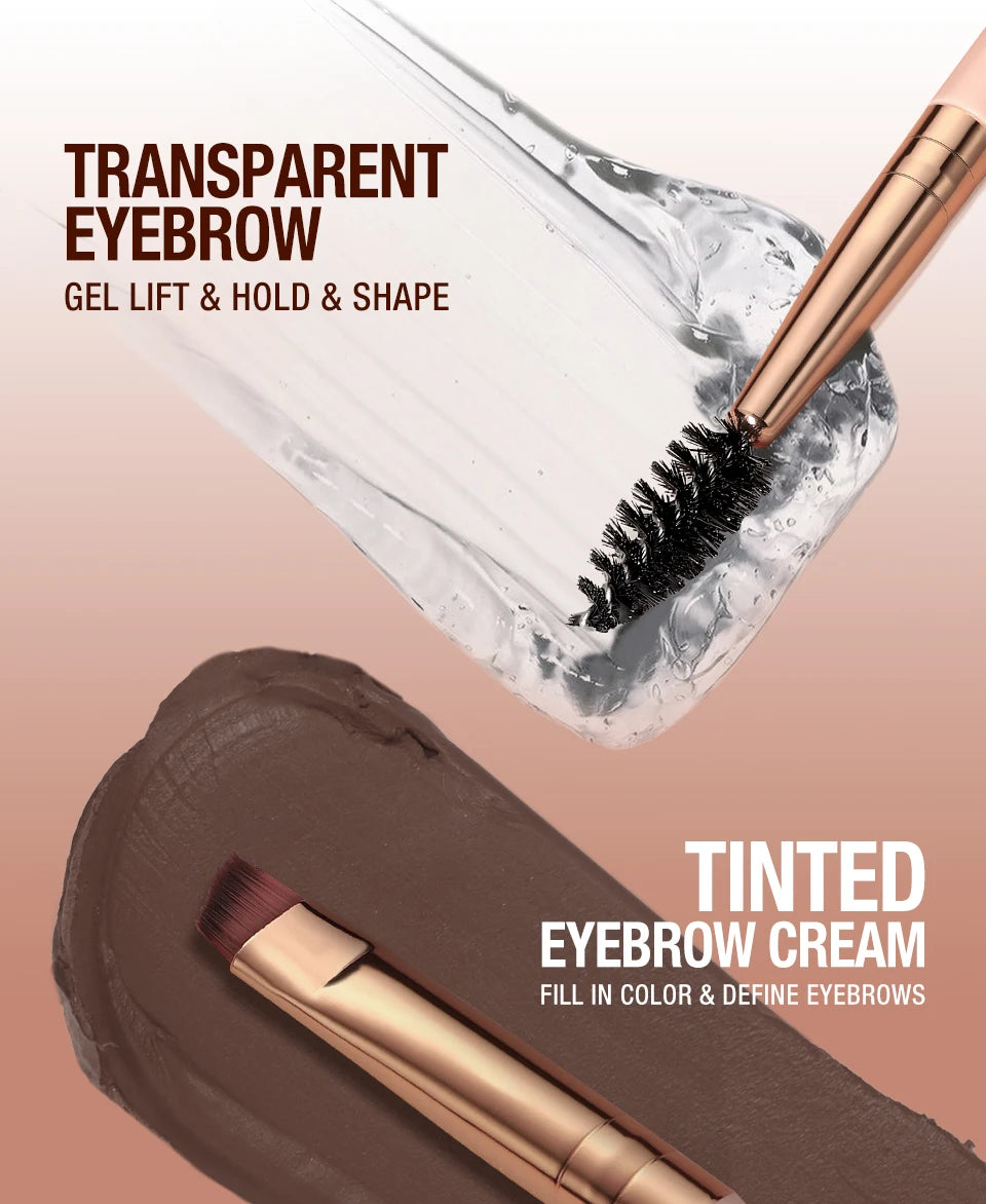 O.TWO.O Eyebrow Pomade 2-in-1 Brow Gel Wax Waterproof Long Lasting Creamy Texture Eye Brow Tint Enhancer Cosmetic Makeup