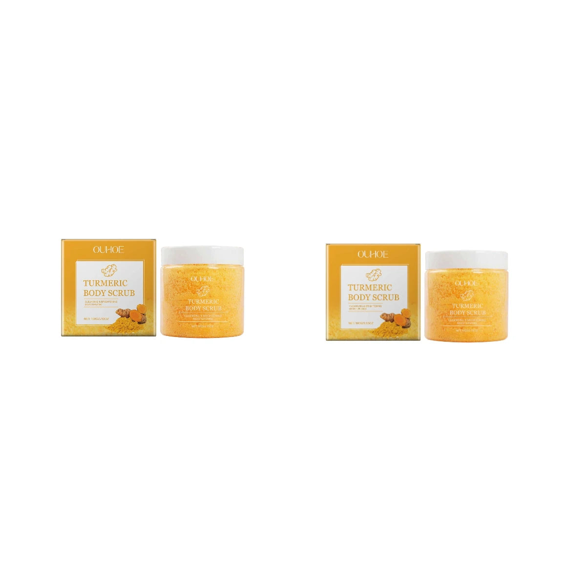 Turmeric Body Scrub Soften Cutin Smooth Skin Moisturizing Brightening Sea Salt Exfoliating Pore Cleaning Lighten Dark Spots Acne