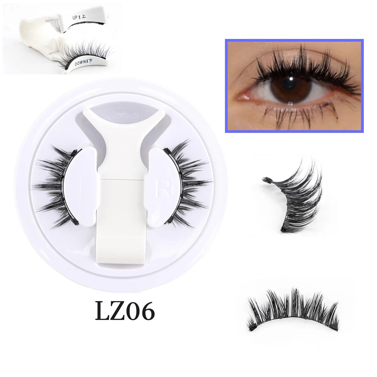 1 Pair Magnetic Lashes For Eye With Winged Ends Soft Reusable Magnetic Eyelashes Natural Look 3D False Lashes Makeup With Tool