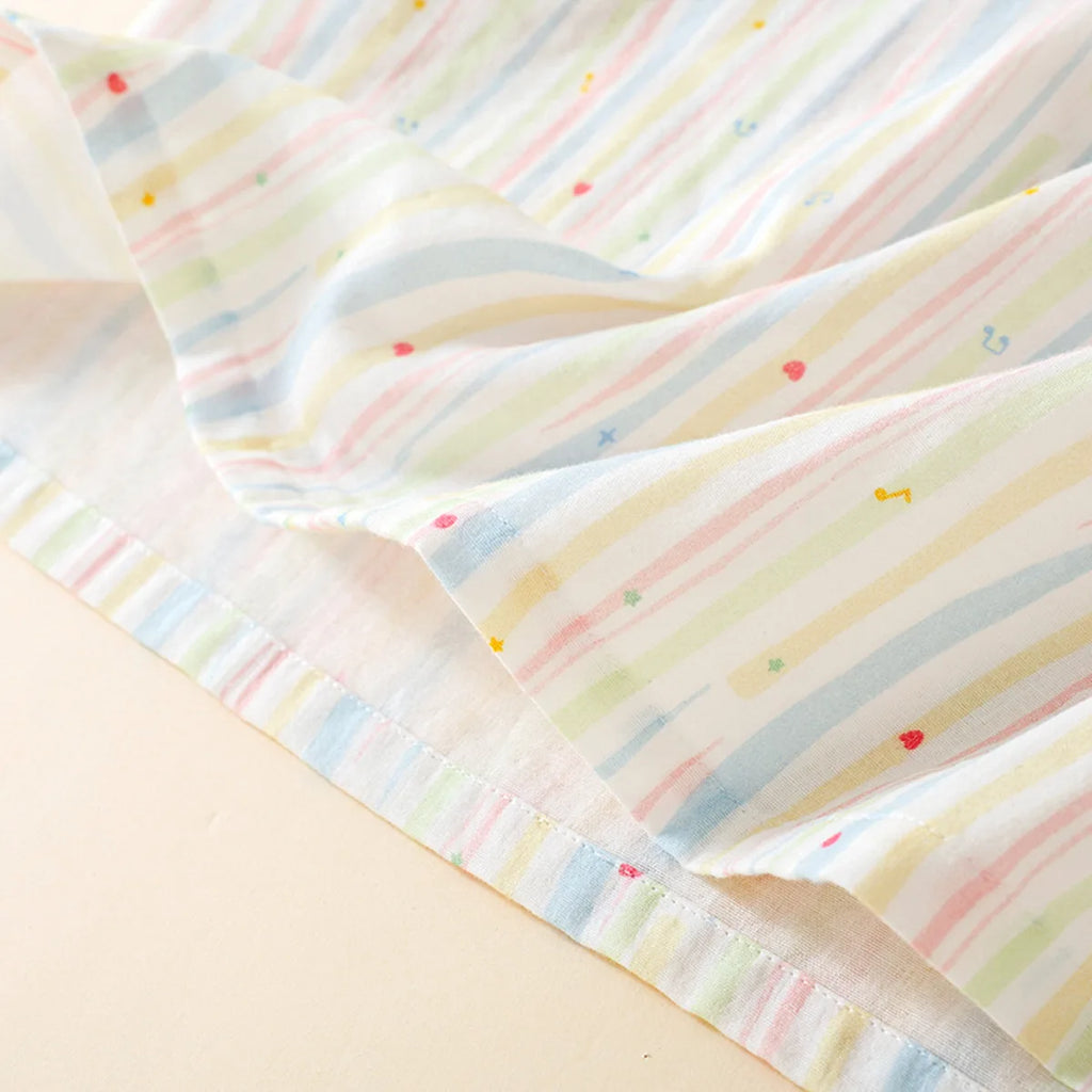 Sleeping Nightdress for Women Thin Cotton Homewear Colorful Striped Printed Pink Color Girls' Home Clothes Women Nightwear