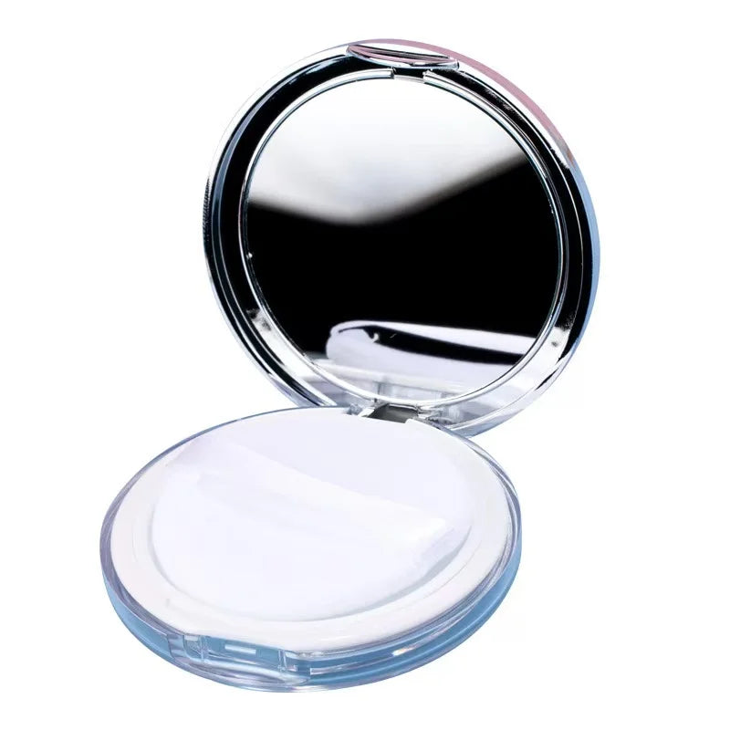1 empty loose powder container with powder puff, plastic loose powder compact box, cosmetics, refillable powder puff box, loose