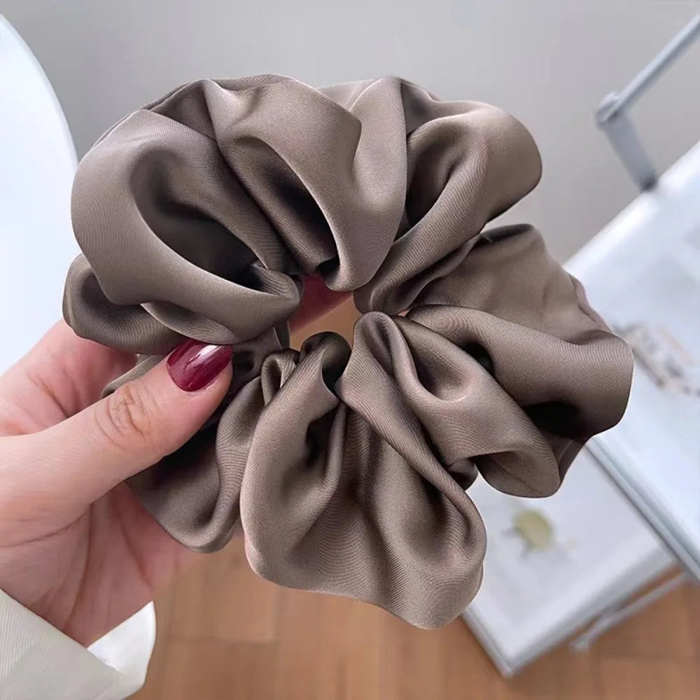 3pcs Luxury Satin Scrunchies Neutral Soft Silk Like Hair Ties Perfect for Elegant Daily Styles Minimalist Looks Chic Accessories