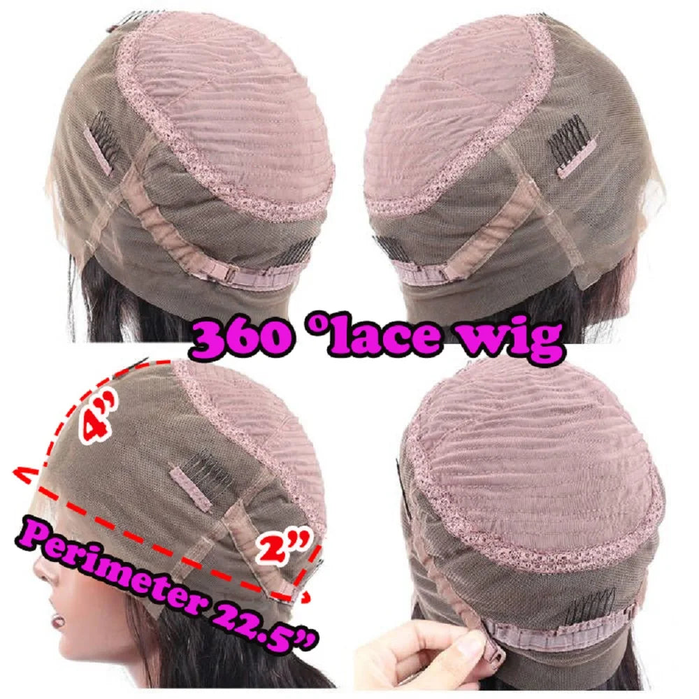 Glueless Full Lace Wigs Natural Wavy Dark Brown Human Hair HD Lace 13x6/360 Wigs With Natural Hairline 5x5 Silk Base Closure Wig