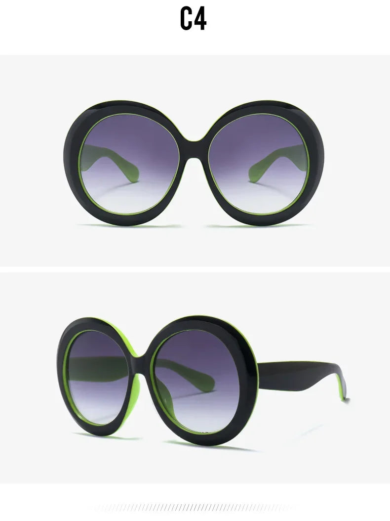 Oversized Round Sunglasses Women Men Luxury Brand Big Frame Sun Glasses Goggles Large Shades Unisex Riding Eyeglasses