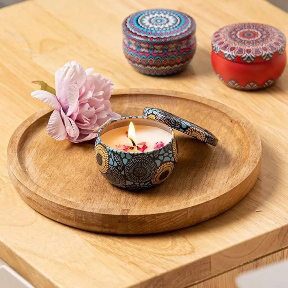 Scented Candles for Home Soy Wax Aromatherapy with Lavender Rose Jasmine etc. Plant Essential Oils & Dried Flowers Gifts