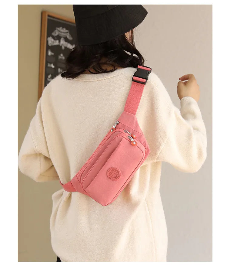 Waist Bags For Women 2024 New Nylon Leisure Solid Color Fanny Pack For Girls Crossbody Chest Bag Belt Waist Packs