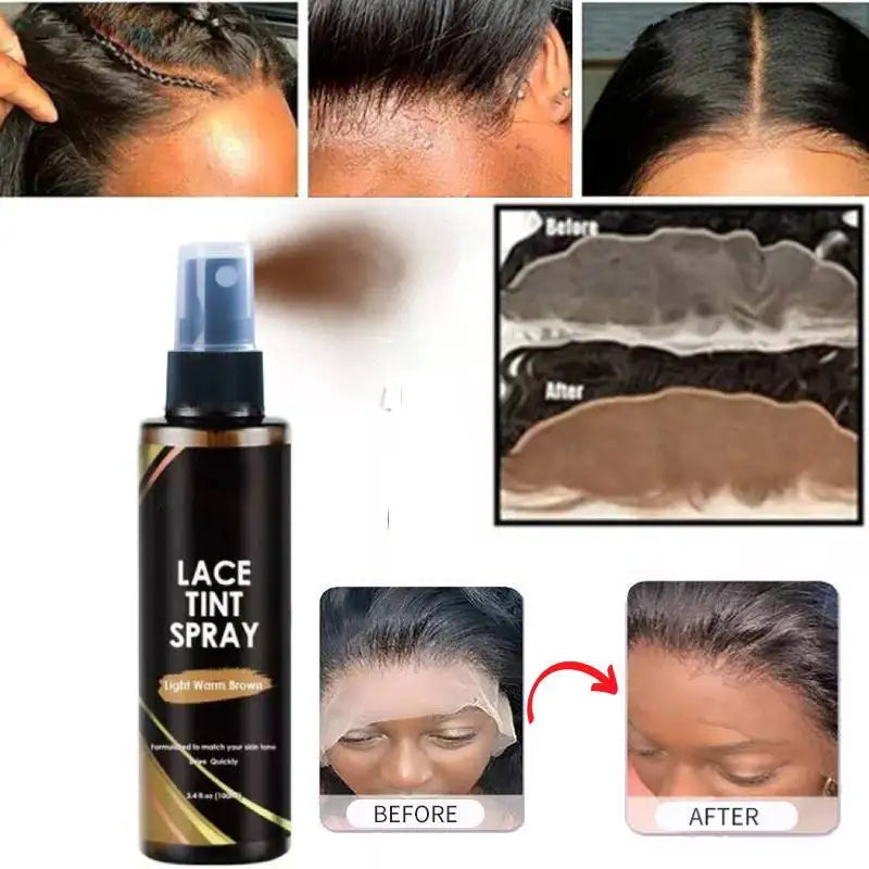 Lace Tint Spray Fast-Drying Lace Melting Hair Spray Wig Melting Spray Tinted Foams Long Lasting Lace Frontal Spray Complexion